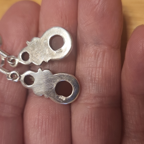 Very pretty Carnelian Sterling Silver Earrings - Picture 2 of 3